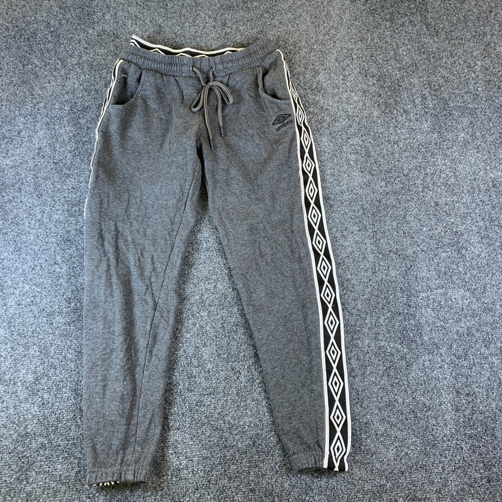 Umbro Sweatpants Womens XS Gray Good Double Diamond Fleece Tapered Joggers